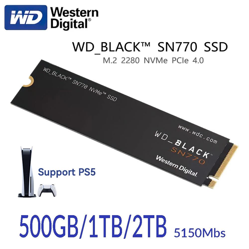    ָ Ʈ ũ, WD SN770, 500GB 1TB 2TB SSD, NVMe Gen4 M.2 2280 PCIe 4.0 X4 ̺, PS5 Ʈ ũž